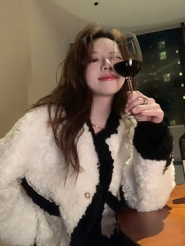 

Куртка из овечьей шерсти в корейском стиле, женская молодежная молодежная подростковая подростковая Immature Budding Burgeoning Developing Growing GF