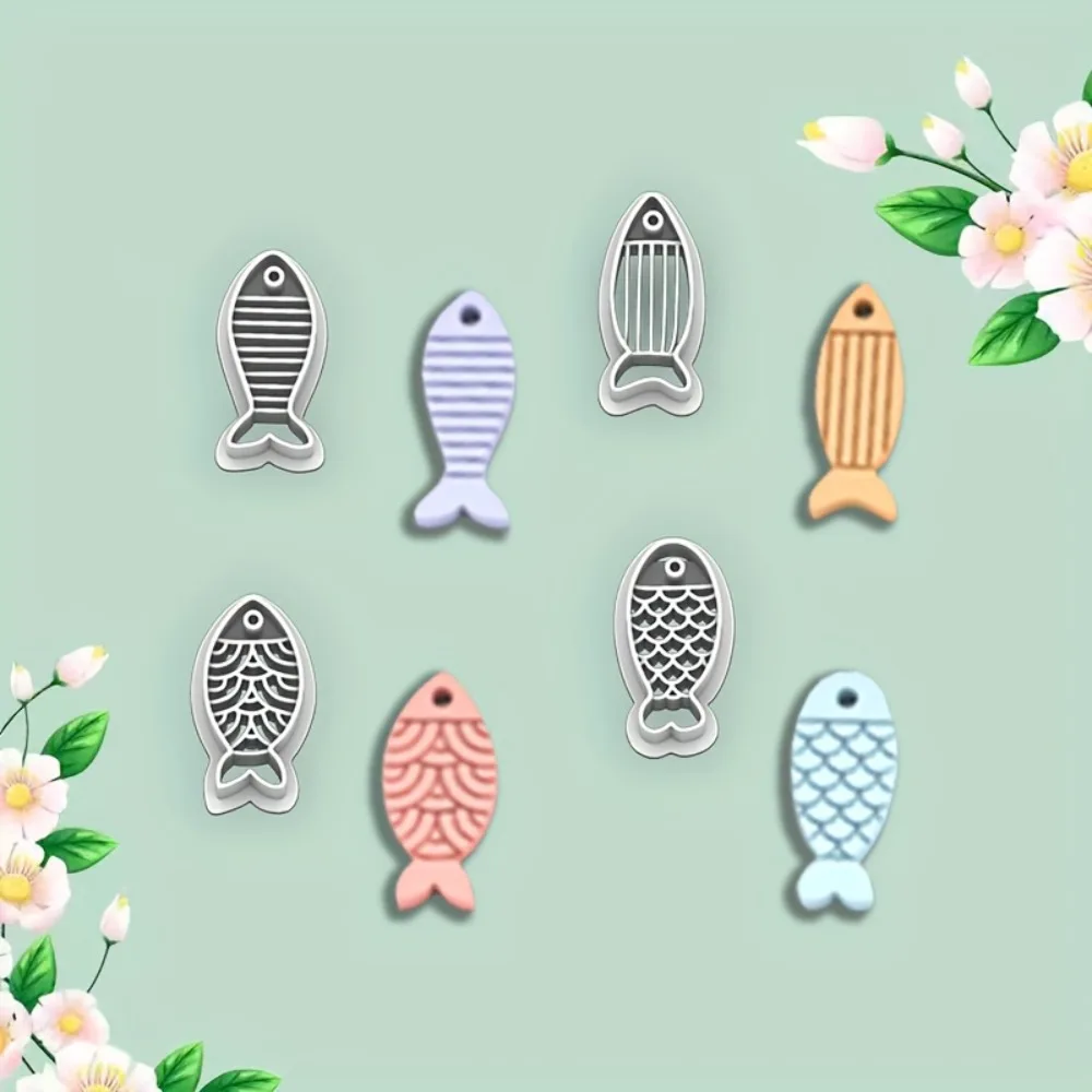 4Pcs  Summer Ocean Themed  Fish Polymer Clay Cutters Set  Hollow Detail Molds for DIY Earrings Jewelry Making Crafts