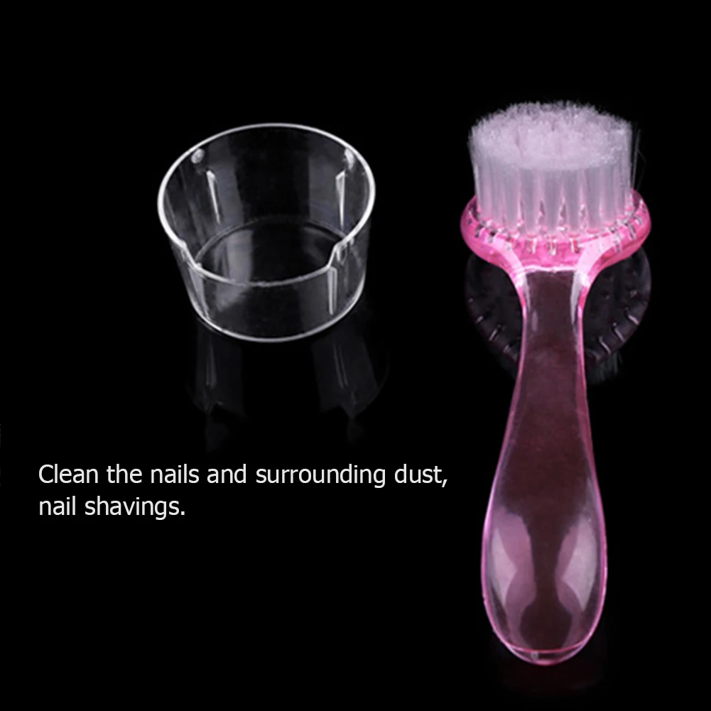 منظف الغبار البلاستيكي، فرشاة تنظيف عشوائية مع غطاء، مقبض طويل، أدوات أظافر القدم المستديرة لأصابع القدم وأظافر الأصابع #3