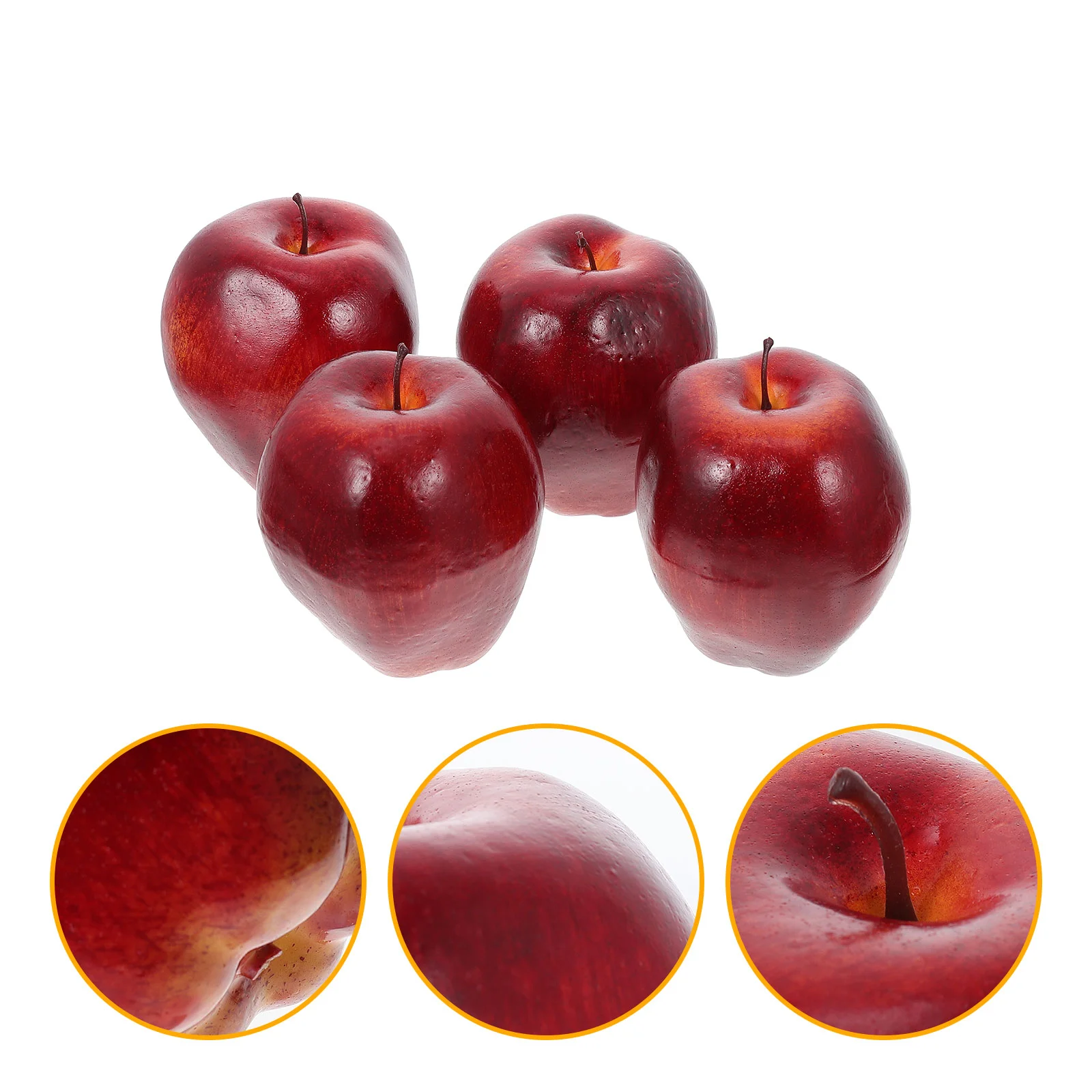 4 Pcs Simulation Fruit Model Christmas Apples Decor Realistic Delicious Fake Food Lemons Fruits Adorn Orange