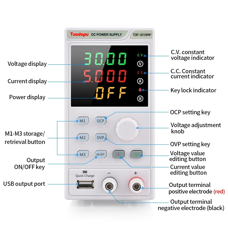 Programmable DC Power Supply Adjustable Laboratory Power Supply Stabilizer Power Supply