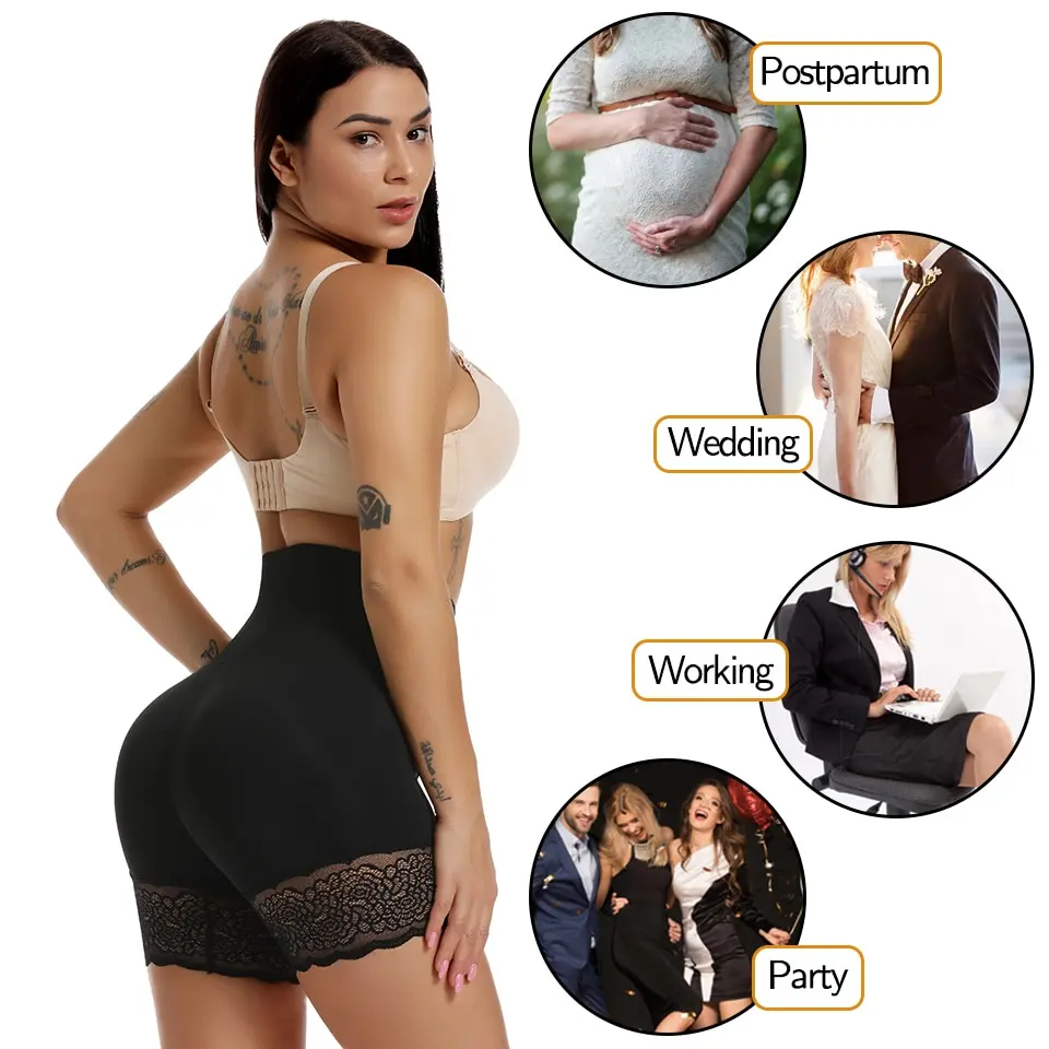 Women Shapewear Lace Seamless Safety Short Pants Female High Waist Stretch Shorts Briefs Summer Slimming Under Skirt Shorts