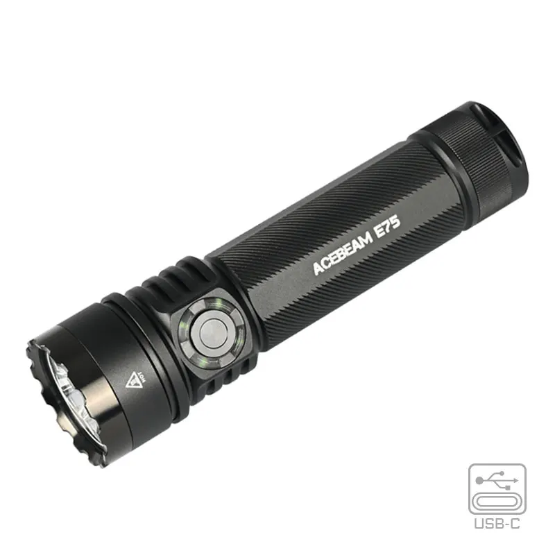 ACEBEAM E75 Quad-Core LED-zaklamp USB C oplaadbare zaklamp met 21700 batterij 4500LM 260M zaklampen Krachtige verdedigingsflitser