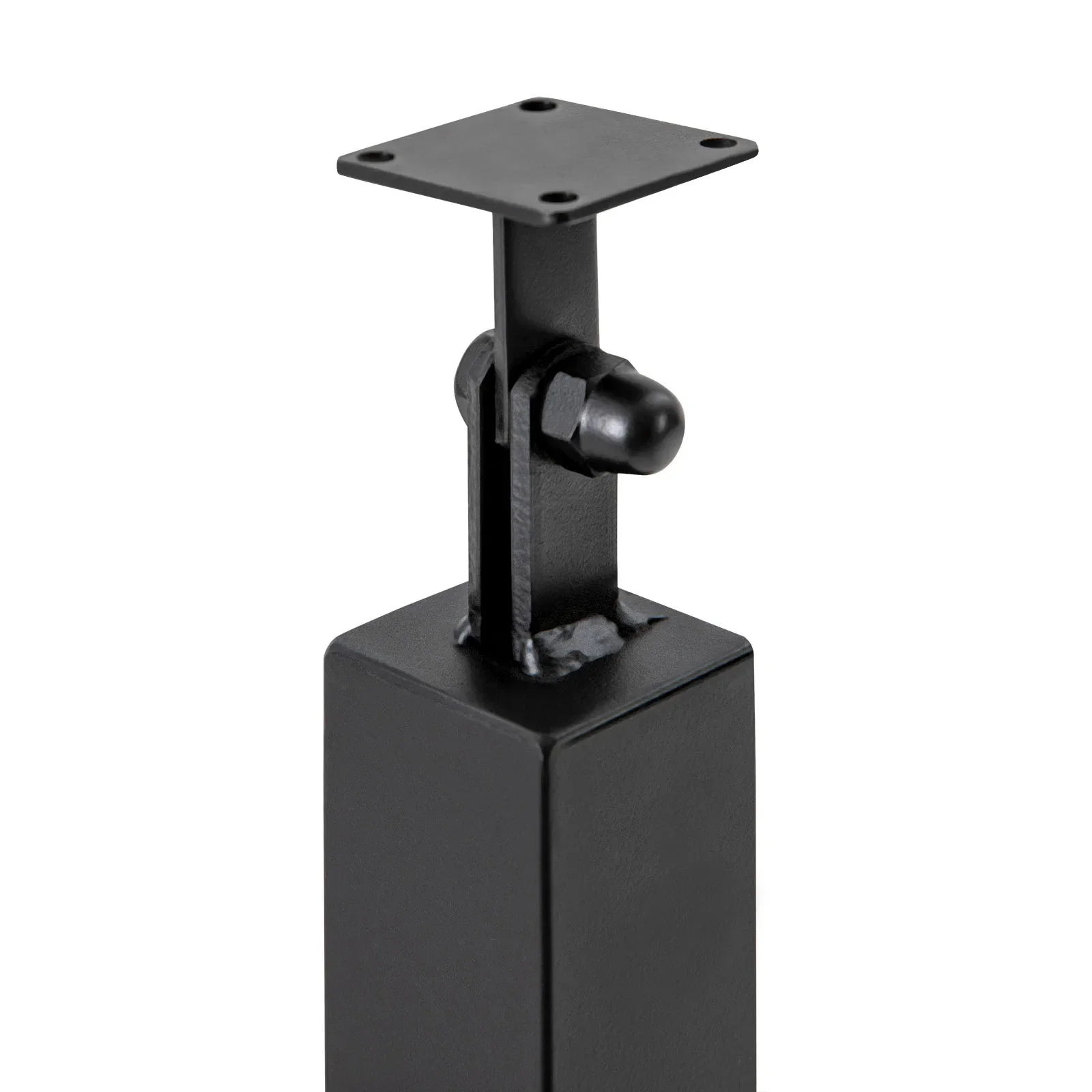 Stair Balusters Post, Black Square Metal Railing Spindles with Flat & Adjustable 270° Angle Bracket, Banister Column for Steps