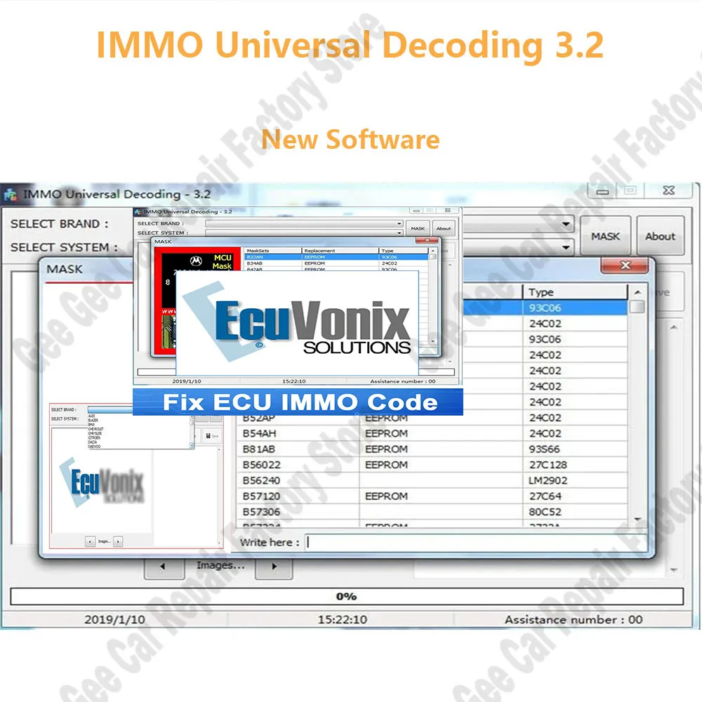 Venta caliente EcuVonix 3,2 Crack ilimitado IMMO decodification Universal 3,2 con keygen ücretsiz روابط برنامج التشخيص