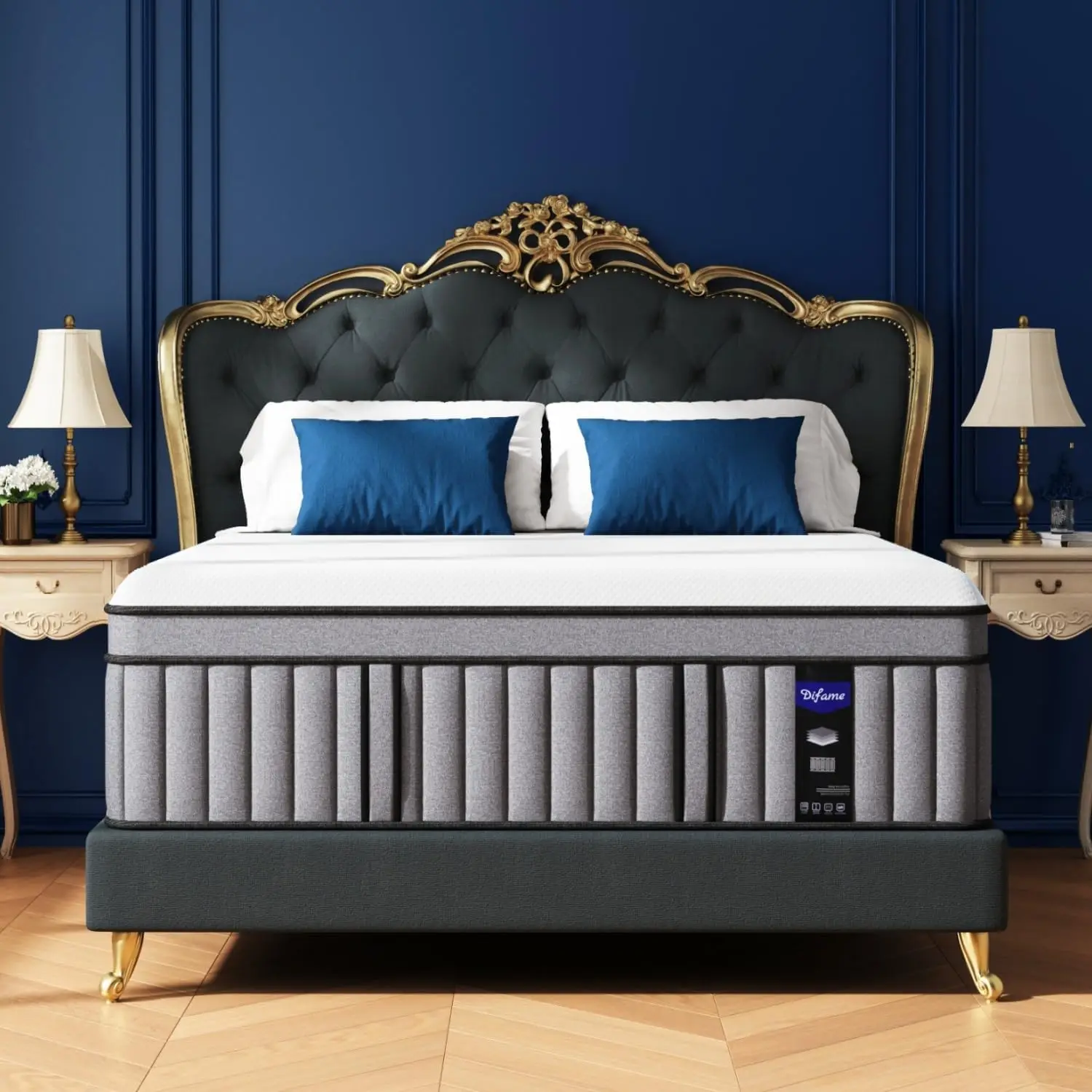 Premium 14-Inch King Size Hybrid Mattress in a Box, Firm Comfort, Cooling Gel Memory Foam and Pocket Coils, Reinforced Edge Support, 7-Zone Support and Pressure Relief, CertiPUR-US Certified, 365-Night Home Trial