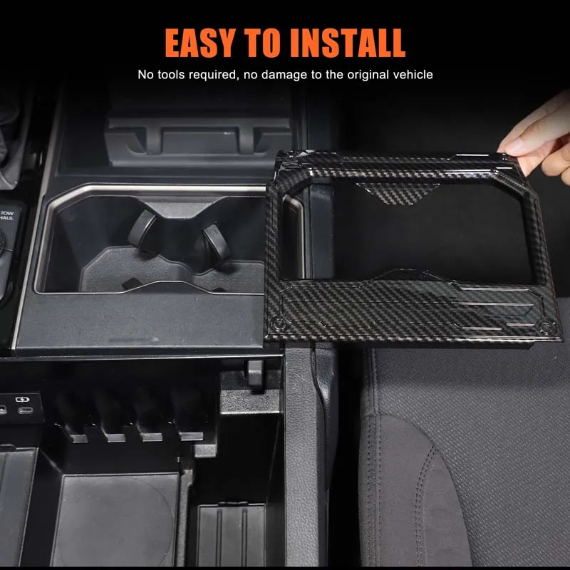 

Для Toyota Tundra/Toyota Sequoia 2022 + автомобильный внутренний подстаканник, украшение из АБС-пластика, передняя панель подстаканника автомобиля из углеродного волокна