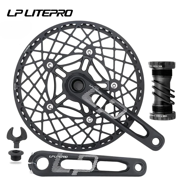 

LP Litepro 170MM CNC Hollow Aluminum Folding Bike Crank - 130BCD Single Chainring 53T/56T/58T