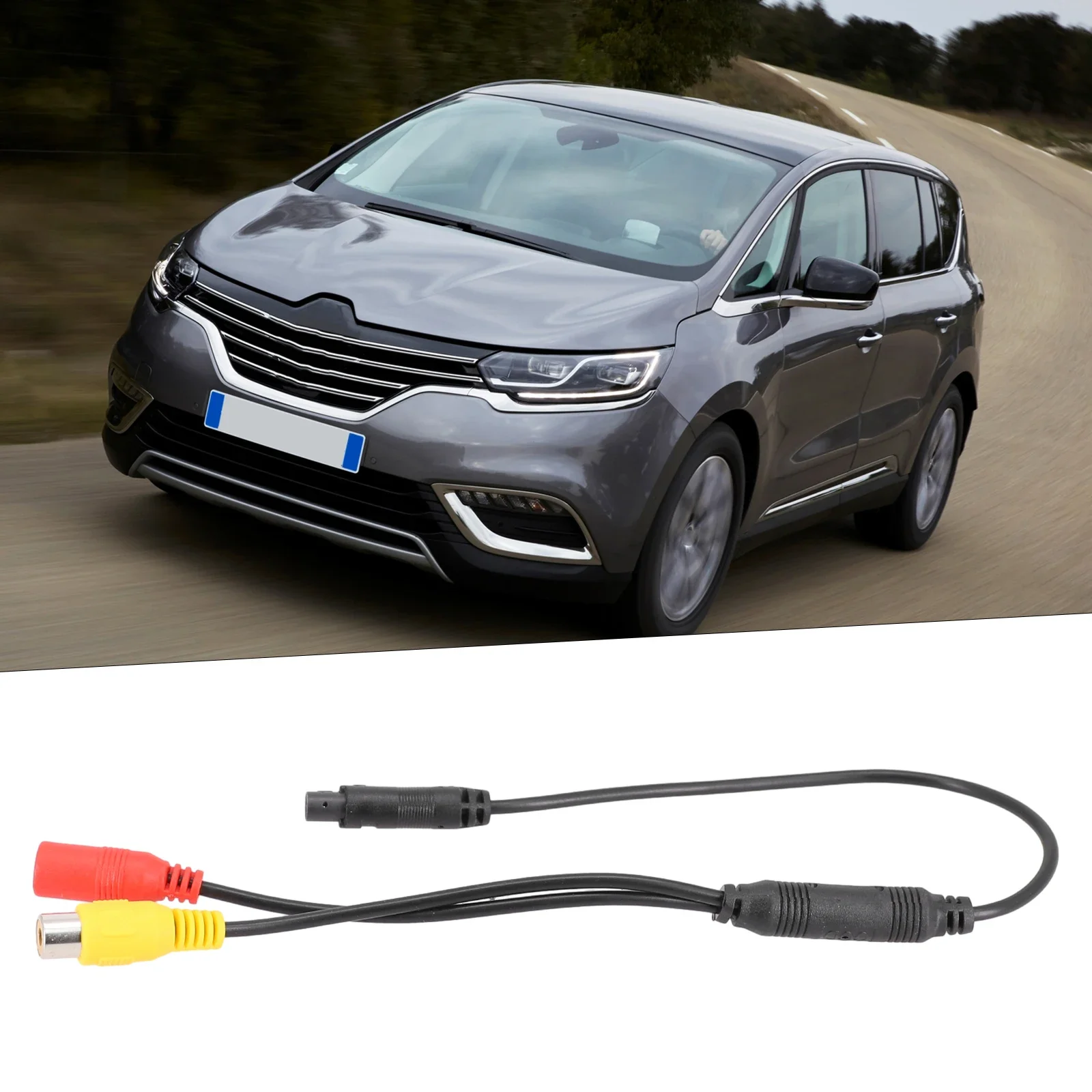 Car Reversing Camera Signal Harness Car 4-Pin Male 23inch To CVBS For RCA Female Connector Signal Power Adapter Wire Harness