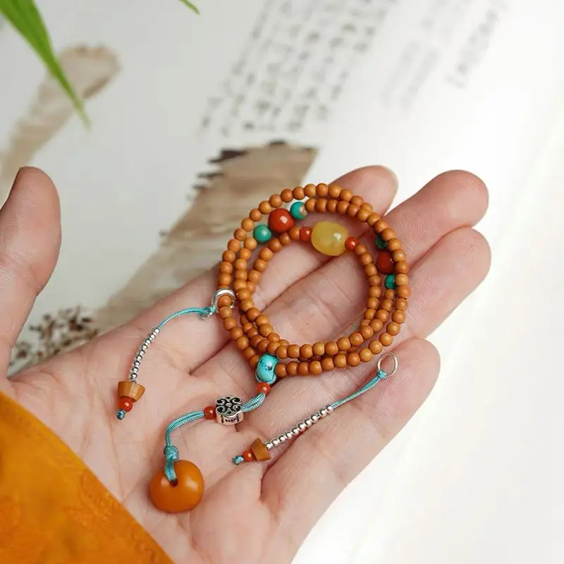 

Extremely Fine 108 Beads Original 4mm Natural Olive Kernel Tip Old Beeswax Mini Hand Twisted Wen Play Lucky First Jewelry
