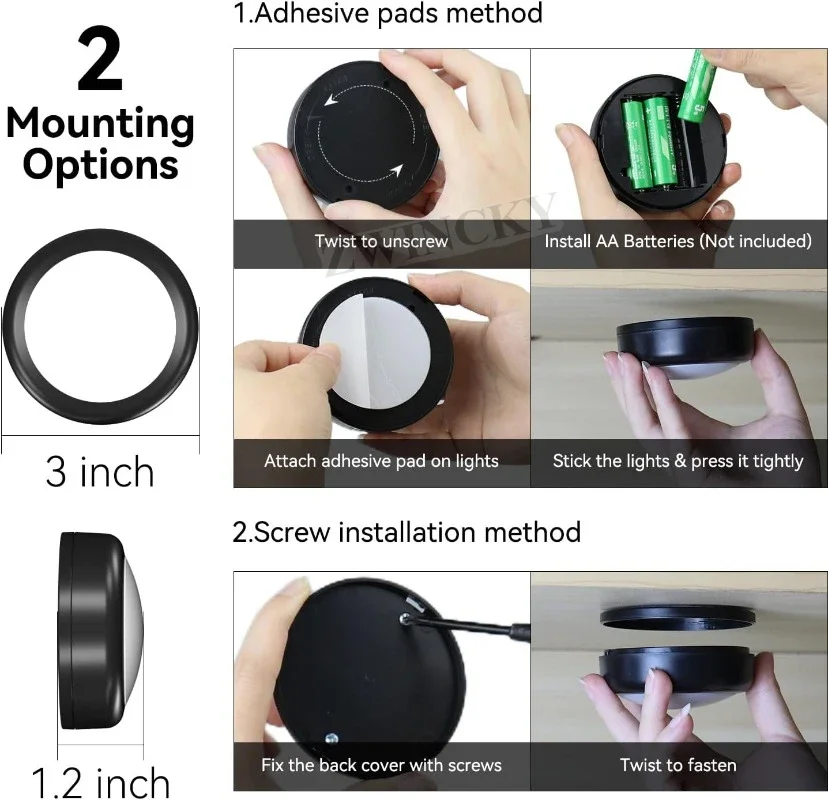 Under Cabinet Lighting Remote Control Wireless Shelf Light Battery Operated Lights Night Light Timmer for Closet Bedroom Kitchen