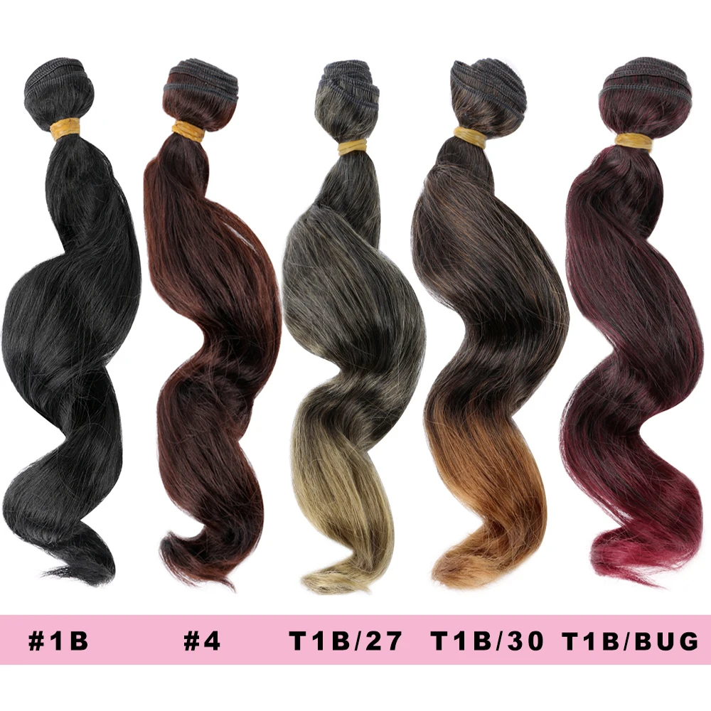 Losse Deep Wave Bundels Synthetische Haarinslag Voor Vrouwen 14 18 Inch 6 Bundels Losse Krullende Weefverlengingen