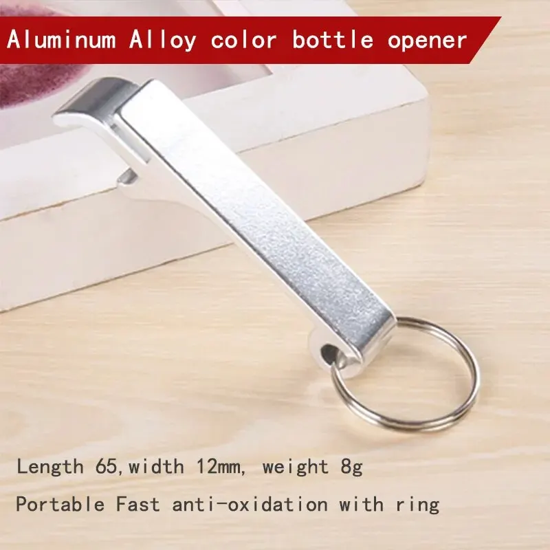 Aluminum Multifunctional Beer Bottle Opener with Loop Keychain Style On-the-go Portable (2pcs)