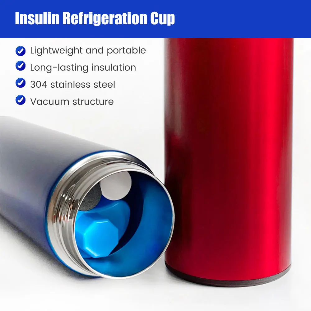 Portable Insulin Refrigerated Cup Outdoor Cooler Flask Mini Vacuum Medicine Beverage Refrigerator Drug Fridge Cold Storage Cup