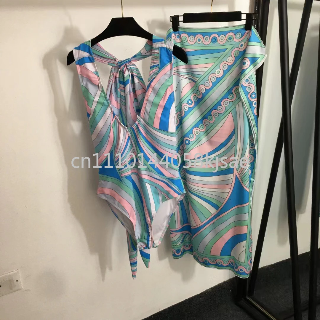 

Women's Scarf Swimsuits Beachwear Luxury Brand Lady Scarf Bikini Sets Swimwear