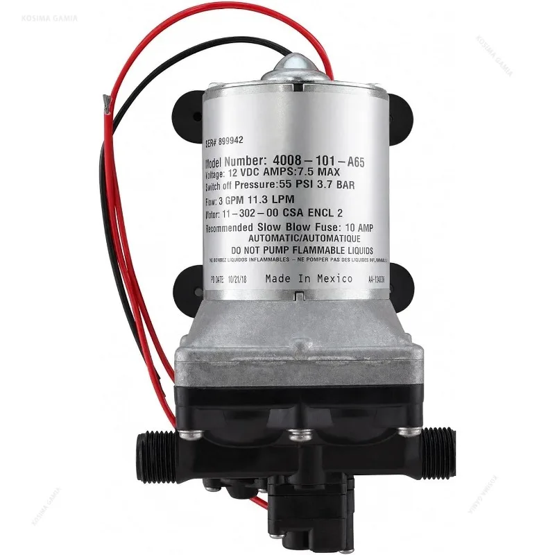 RV Water Pump Revolution 4008-101-A65 4008-131-A65 12V 24V 3.0GPM Self Priming with Strainer for Camper Yacht Toilet Motor Parts