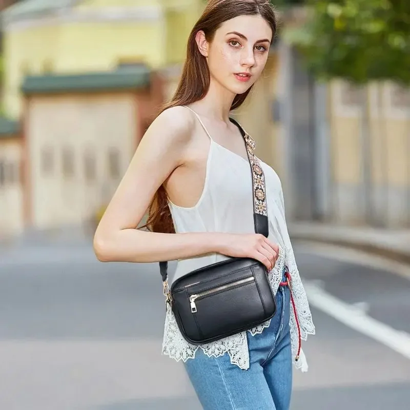 

Handmade Colorful Straps Crossbody Leather Bags & Purse Stylish Multi-Pocket Crossbody Bag Women's Pu Adjustable Shoulder Bag