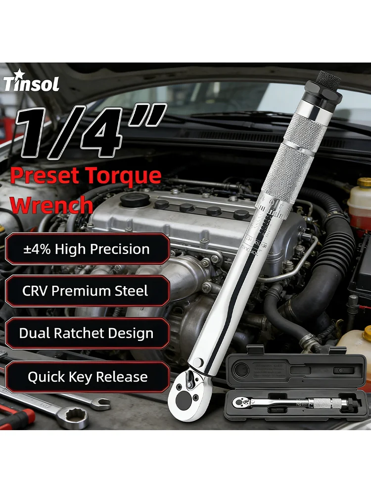 AliExpress NONE TINSOL 1/4 Inch Drive Pre-set Torque Wrench ±4% High Precision Kilogram-force Ratchet Wrench for Auto Car Repair Motorcycle Bike