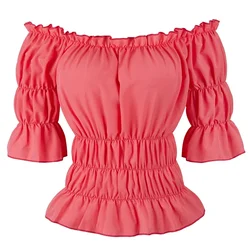 Pirate Blouse Women Medieval Peasant Costume Off Shoulder Sleeves Shirt Steampunk Medieval Cosplay Costumes Corset Accessories