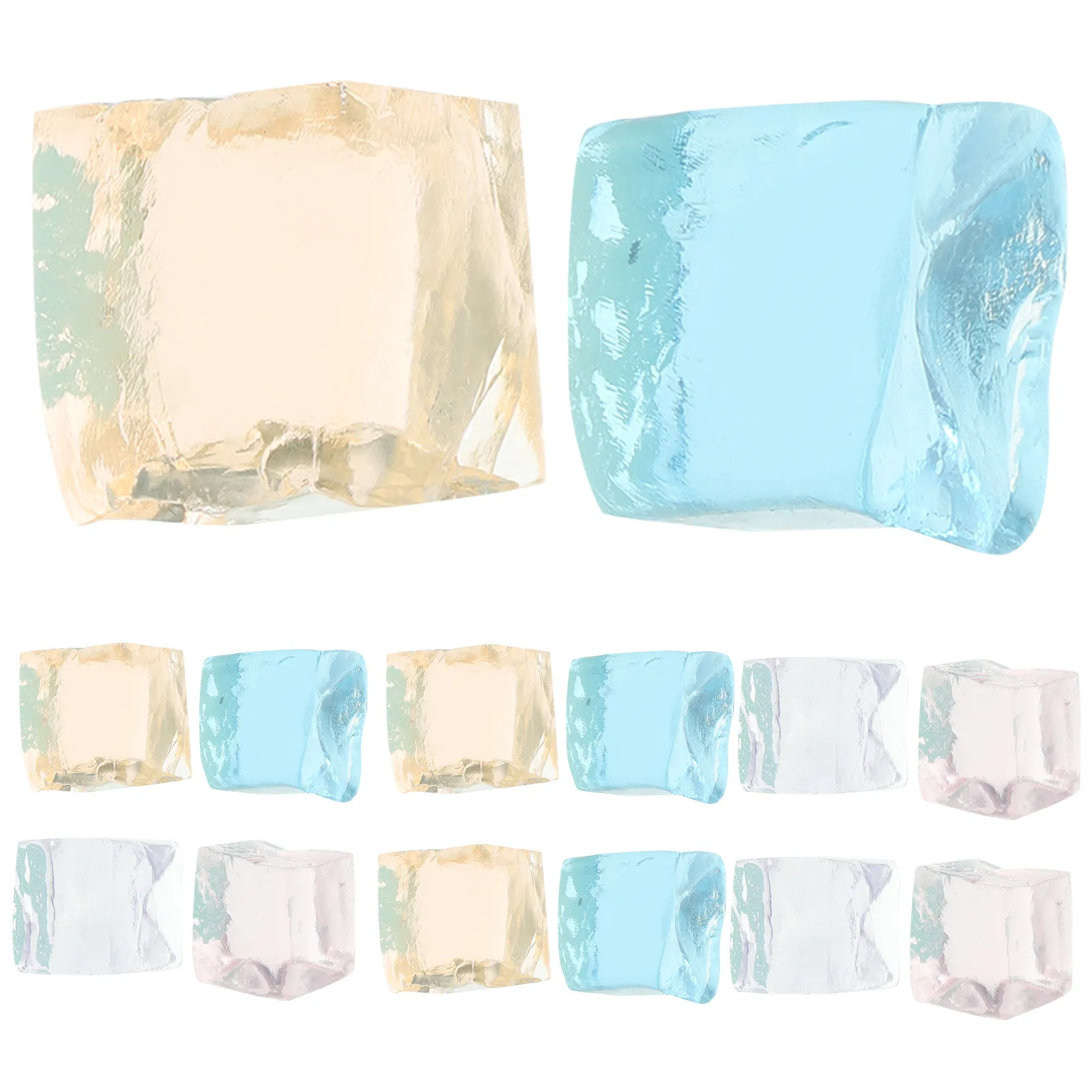 20Pcs Ice Cube Stress Relief Decompression Squeezing Balls Transparent Soft Comfortable Relaxing Sensory Party Relaxing