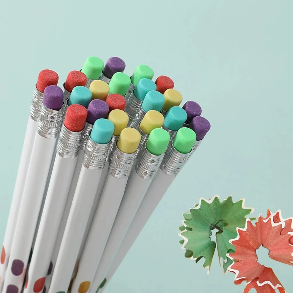 100 Customized Colored Wood Pencils with Eraser Tips, Personalized Engraving with Your Logo/Text, Natural Triangular Wood, Suitable for Schools, Offices, and Promotional Gifts, Hb Wooden Pencils with Eraser