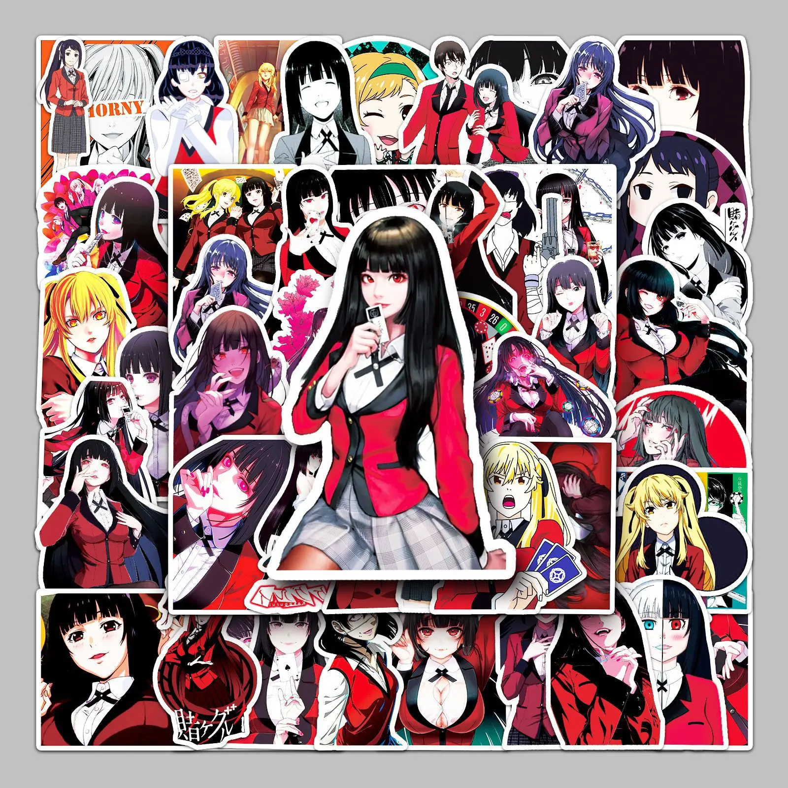 50pcs Japanese Anime Kakegurui Jabami Yumeko Series Graffiti Stickers Suitable for Wall Room Decoration DIY Sticker Pack