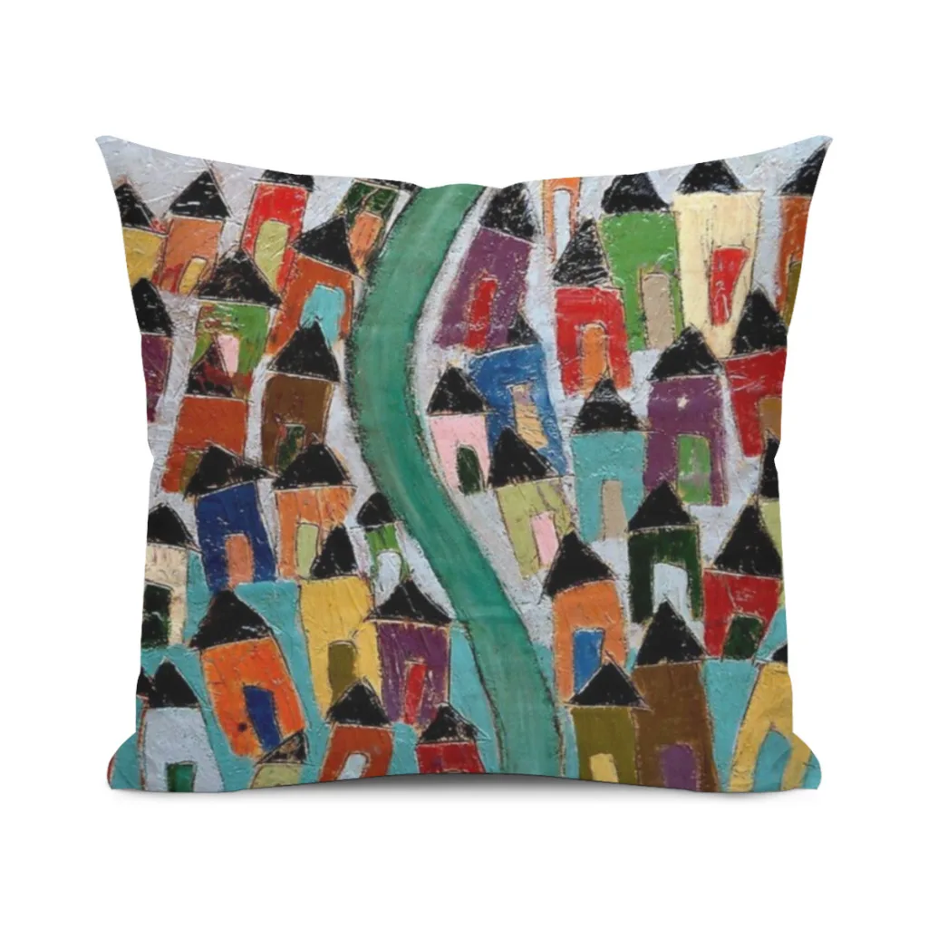 Village of Cinque Terre Cushion Cover 45x45cm Home Decor Sofa Pillow Home Pillowcase