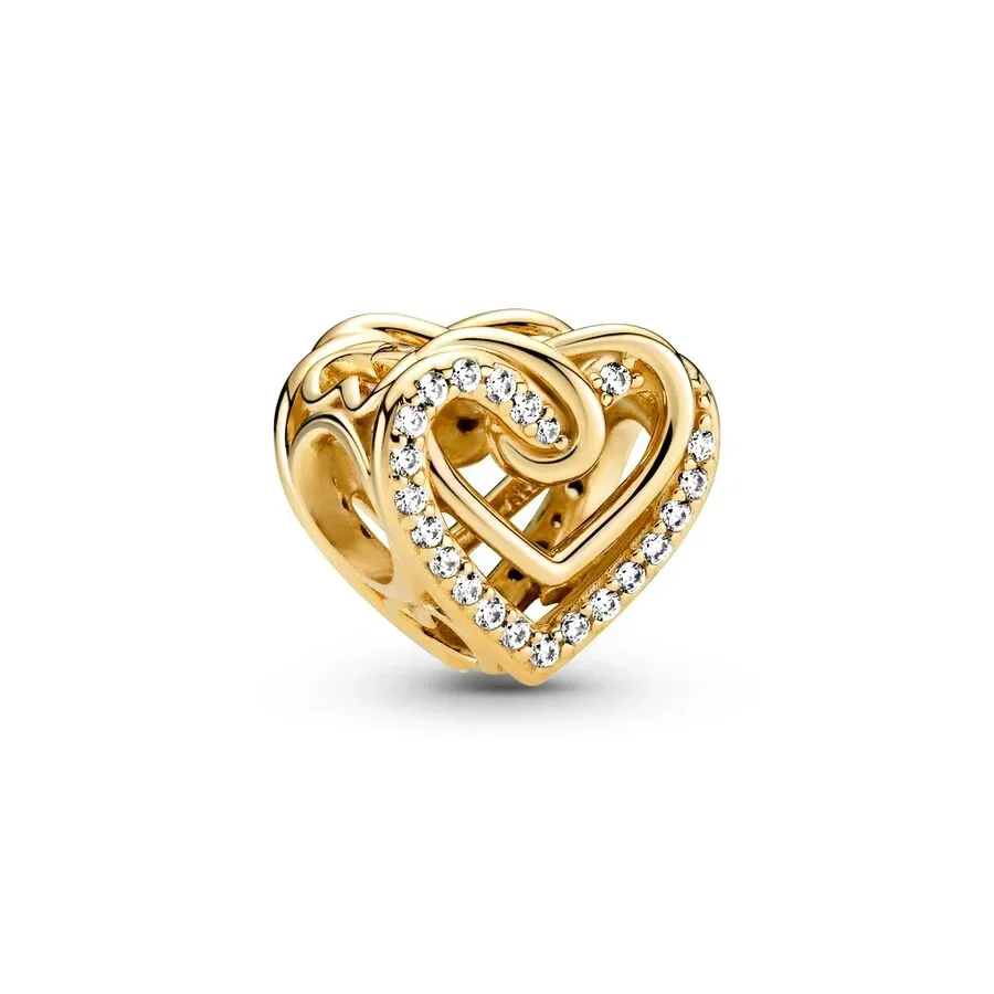 Abalorios de plata de ley 925 para pulsera Pandora, abalorios originales de corazones brillantes, Cactus, Gato de La Fortuna, regalo de joyería para mujer