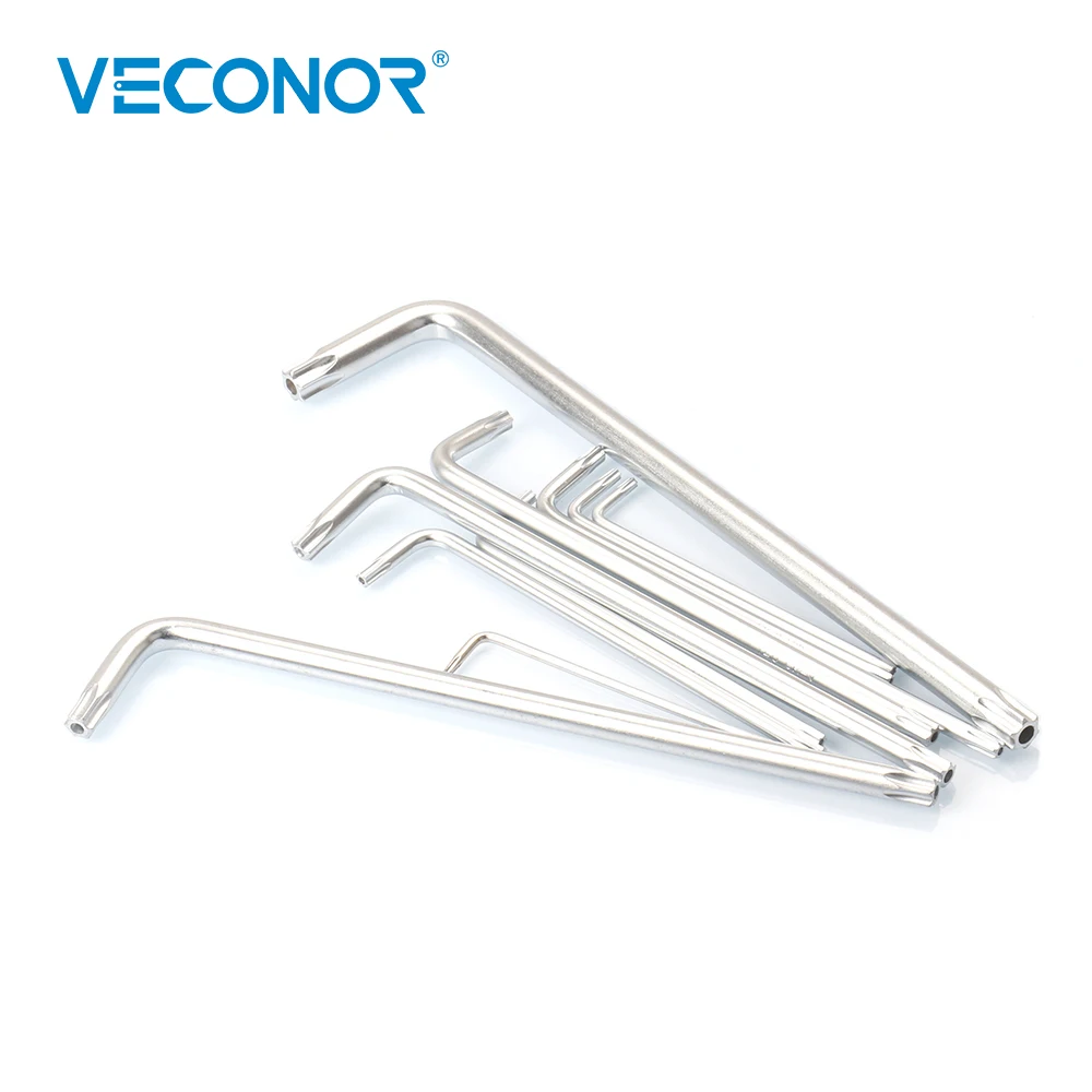 Veconor Durable Metric Torx Chrome Vanadium Key Star Wrench Hand Tools Screwdriver T10 T15 T20 T25 T27 T30 T40 T45 T50