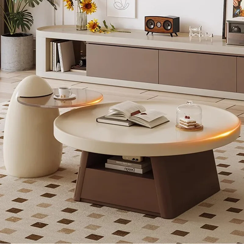 

Aesthetic Round Coffee Tables Modern Design Storage Coffee Table Living Room Minimalist Mueble Entrada Recibidor Furniture