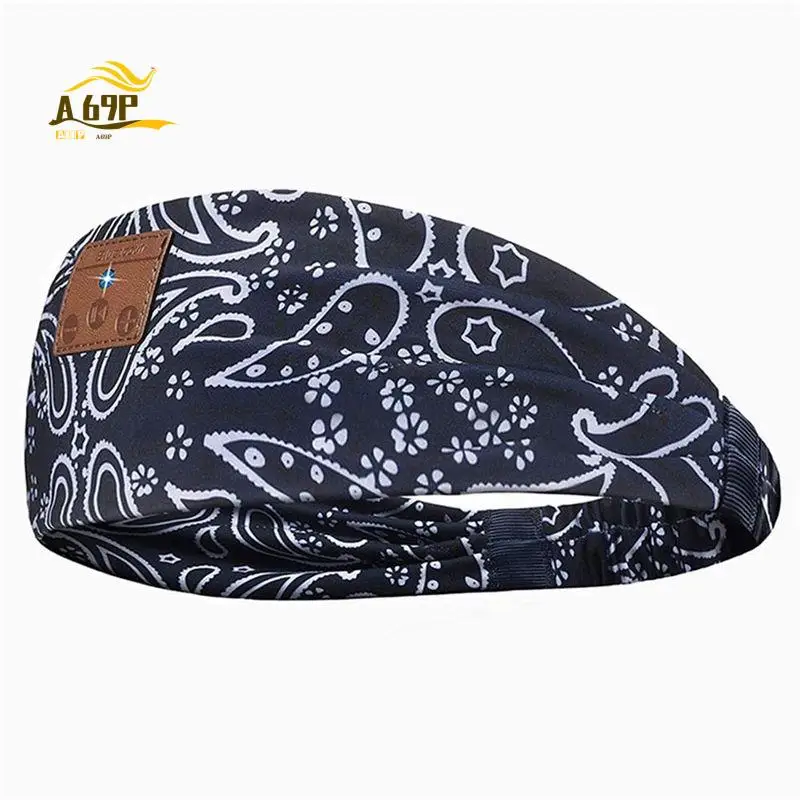 A69P-Headphones Bluetooth Compatible Sports Bandana Boho Headband Headphones HD Thin Speakers Music For Sleepers Calling Yoga