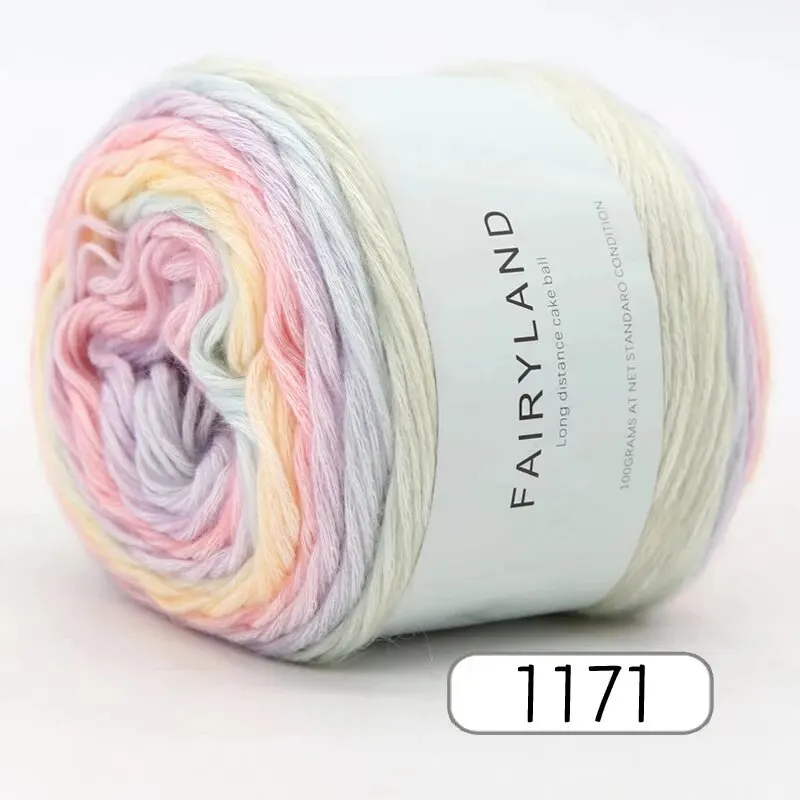 1Pc 100G Gradiënt Regenbooggaren, Geschikt Voor Diy Haak En Gebreide Warme Truien, Sjaals, Hoeden, Sjaals, Sjaals, Enz