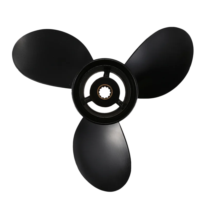 

A48P-2Pcs 8.9 X 8.5 Black Boat Outboard Propeller For Tohatsu 2 Stroke 9.8HP Aluminum Alloy 3B2-64517-0 Boat Motor