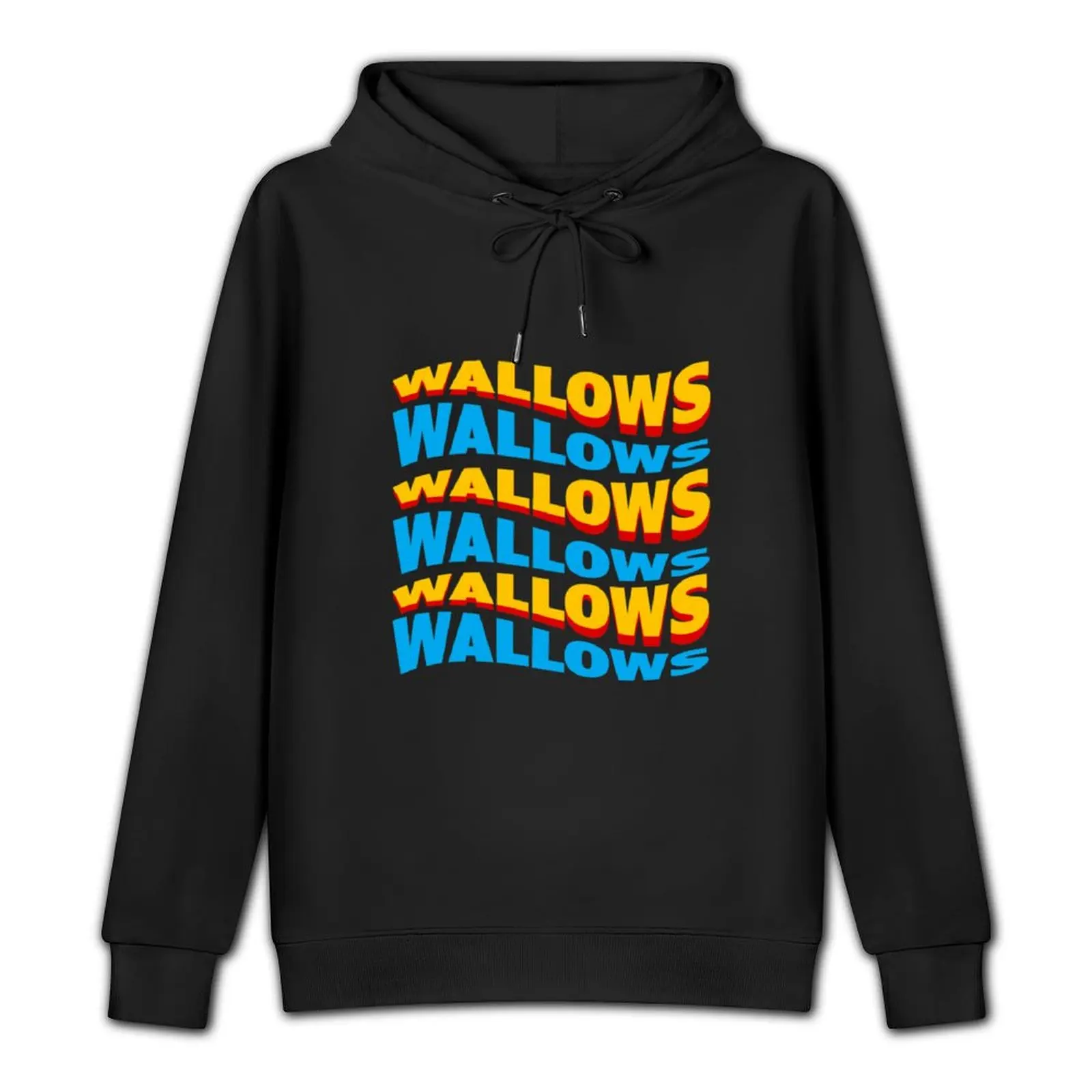 WALLOWS - yellow blue wave Pullover Hoodie clothes for men winter clothes autumn hoodie