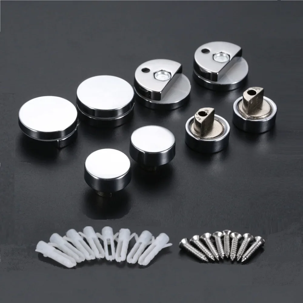 4Pcs Bathroom Toilet Mirror Glass Hinge Fixed Fittings Advertising Plate Glass Clamps Fixed Clips for 6-7mm or 3-5mm Thick Glass
