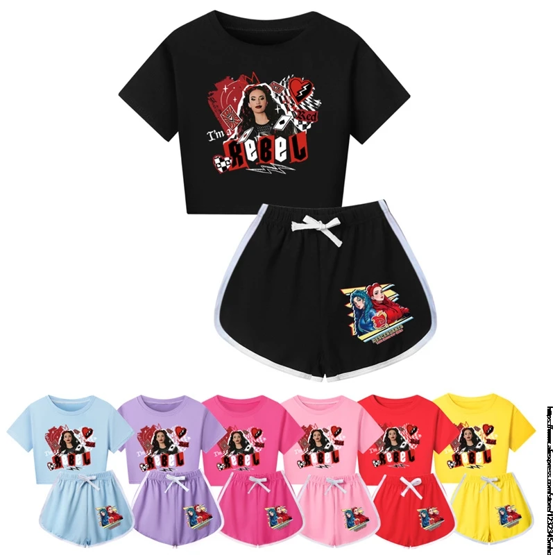 New Descendants 4 Summer Clothes Sets Kids Cartoon T-shirts Shorts Two-piece Set Baby Boys Tracksuit Girls Outfits Suit Gift