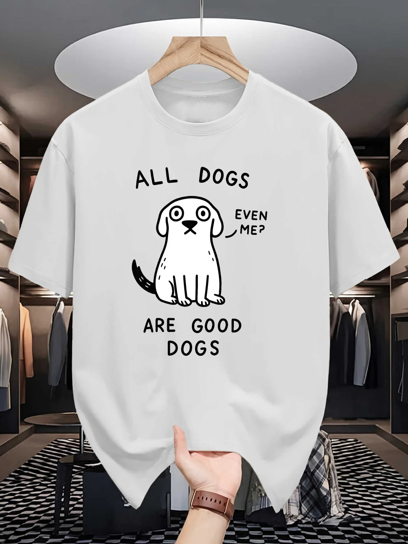 Mens Crew Neck T Shirt All Dogs Are Good Dogs Cute Puppy Graphic Tee Casual Summer Tops For Pet Dog Lovers Daily Gift