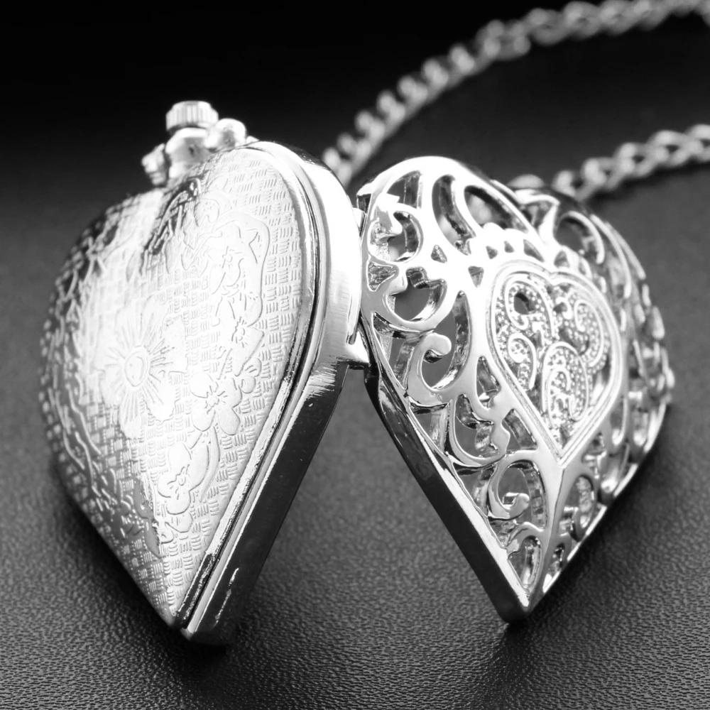 ساعة جيب كوارتز فضية لطيفة، قلادة من الأحجار الكريمة الصغيرة اللطيفة، هدية العيد للرجال والنساء، إكسسوارات قلادة عصرية