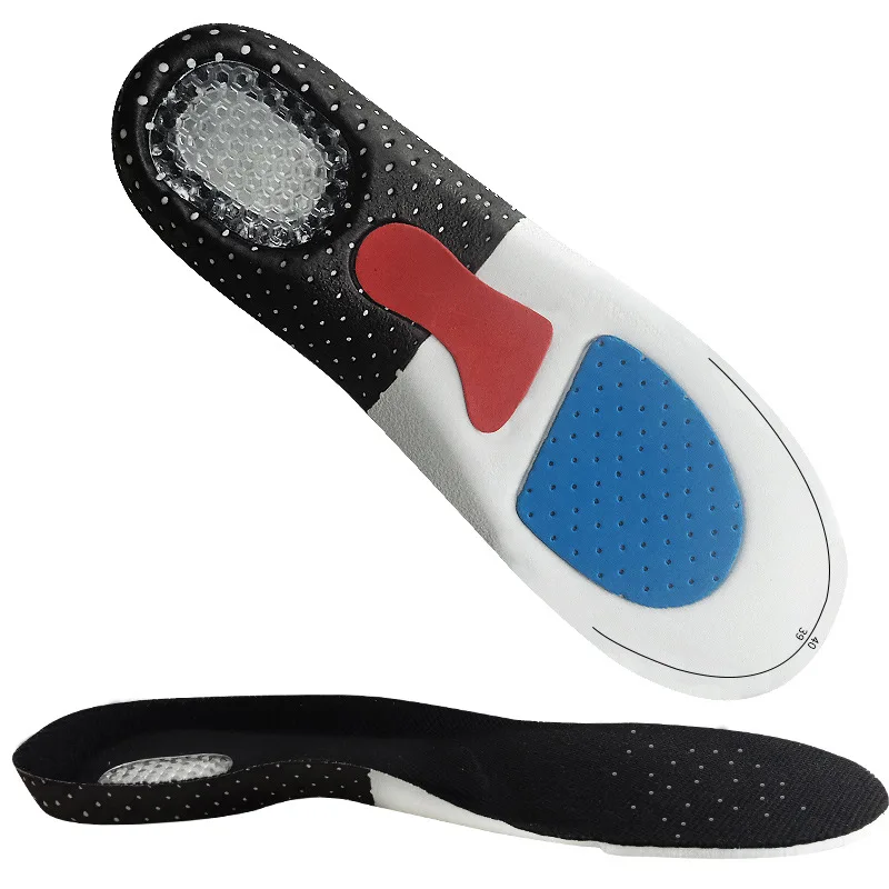 Men's and Women's Sports Insoles Absorb Sweat Breathable Shock Absorbing Basketball Soft Sole Silicone Running Insoles