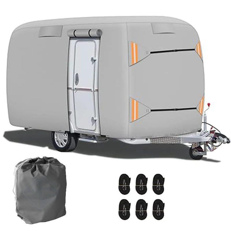 

For RV Custom Travel Trailer RV Cover Waterproof and Dustproof Car Awning Tent Rip-Stop RV Cover