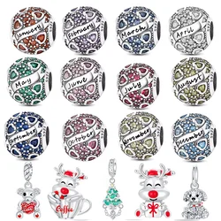 925 sterling silver December birthday stone beads charms fit original bracelet charm beads necklace Diy female jewelry