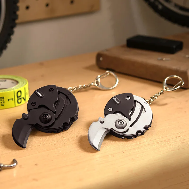 

Mini Pocket Knife Keychain - Portable Stainless Steel Coin Knife with Screwdriver