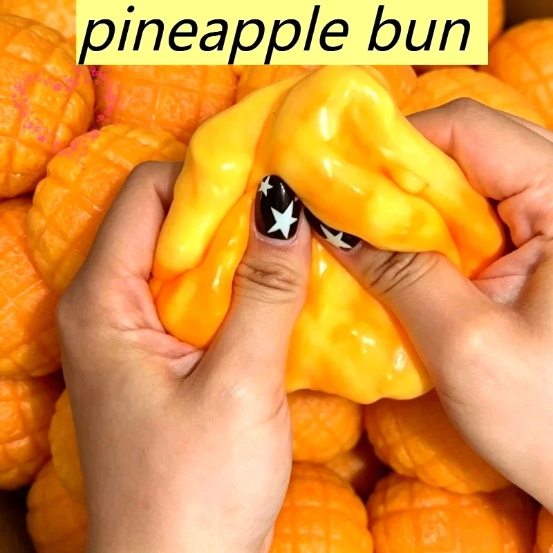

Food-Shaped Stress Ball Pineapple Bun Squishy Toy Moldable Bounce Squeeze Ball ASMR Sensory Anti Stress Fidget Toys Squeeze ToyK