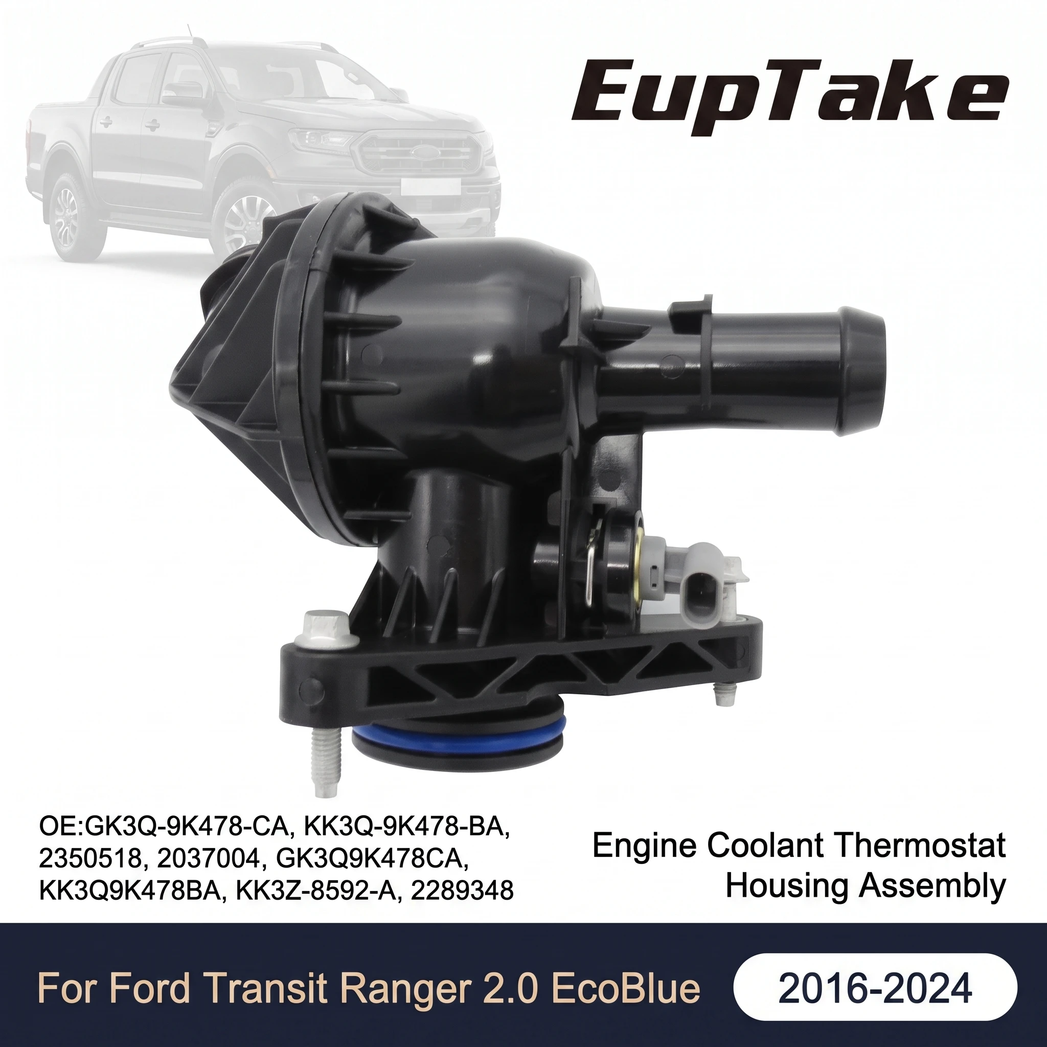 Engine Coolant Thermostat Housing Assembly GK3Q-9K478-CA KK3Q-9K478-BA for Ford Transit Ranger 2.0 EcoBlue 2350518 2037004