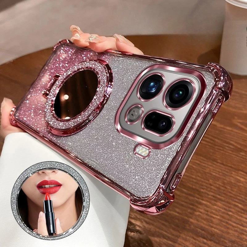 حافظة مطلية لامعة مقاومة للصدمات لهاتف OPPO Find X9 X8 X8S X7 Ultra Pro كريستال سوار مرآة غطاء حامل مغناطيسي #5