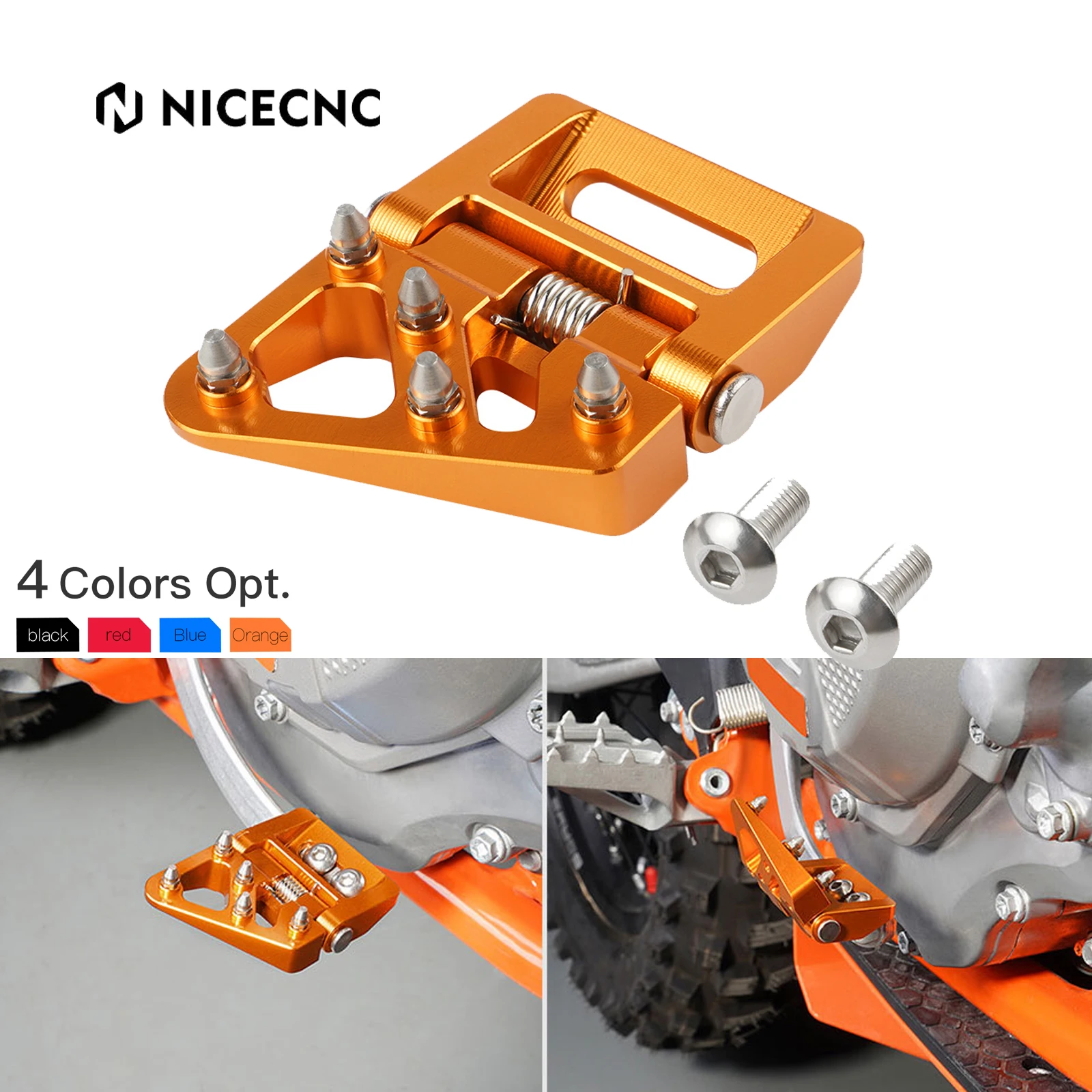 NICECNC For KTM EXC 300 EXC 250 EXCF 350 EXC 450 SX 125 SXF 250 SXF 450 XCW 300 TPI Six Days 2017-2024 Folding Brake Pedal Tip