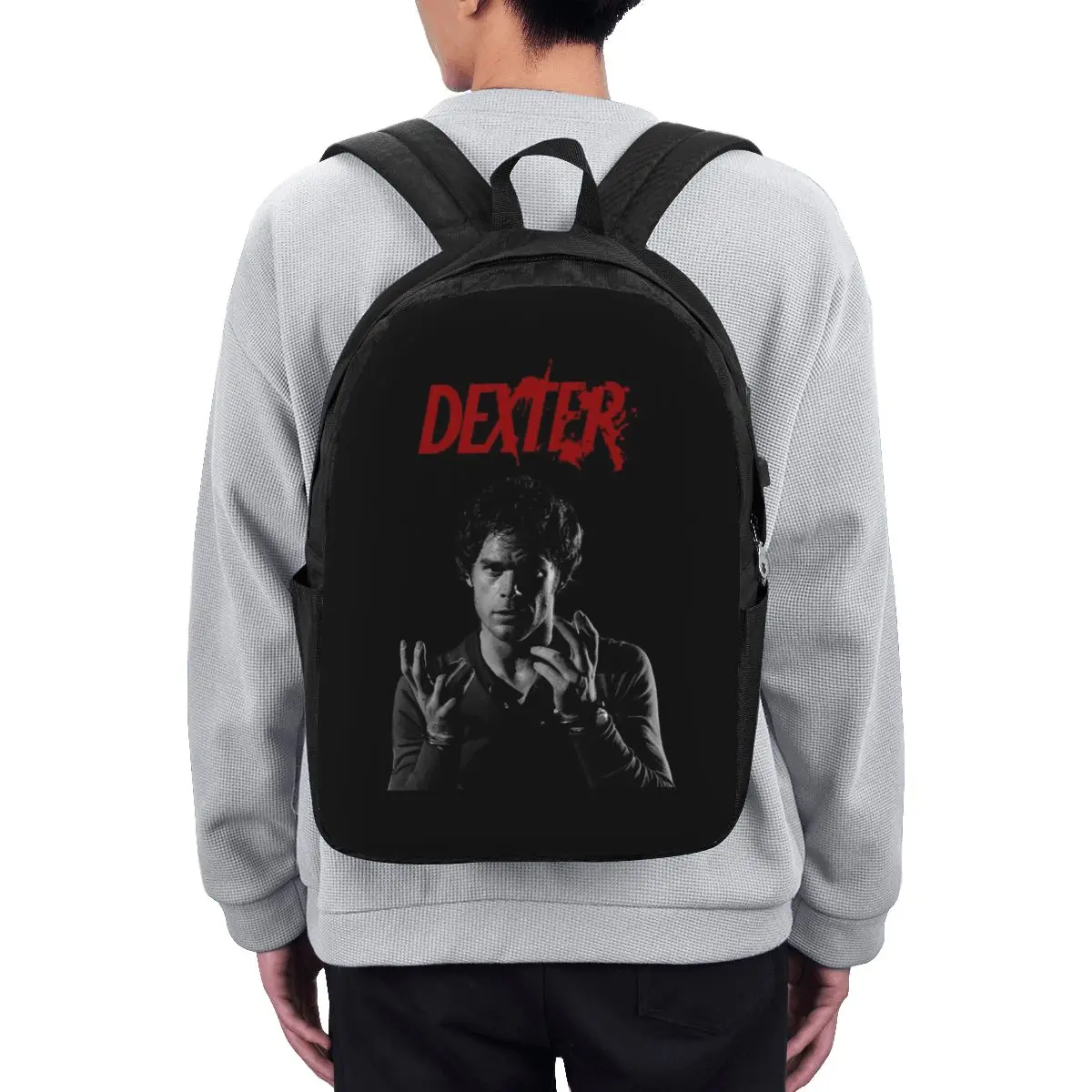 Movie Dexter Morgan Backpack Travel Notebook Bag Computer College Student School Bag Laptop Shoulder Bags for Men Women view 2