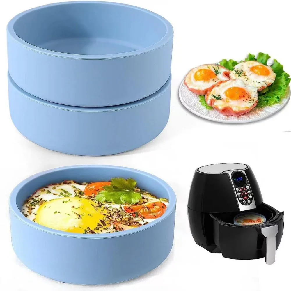 1/3 Silicone Air Fryer Egg Cooker for Microwave Oven, Non-Stick, Reusable Egg Pot Mold, for Making Breakfast Sandwiches