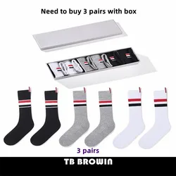 TB Men's Socks Fashion brand RWB Stripes No Show Women's Cotton Street Fashionable Harajuku Stockings