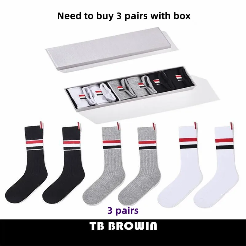 TB Men's Socks Fashion brand RWB Stripes No Show Women's Cotton Street Fashionable Harajuku Stockings